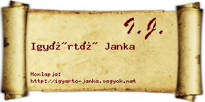 Igyártó Janka névjegykártya
